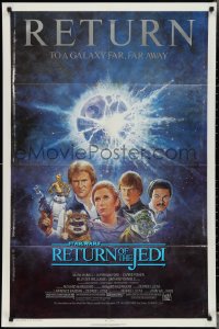 3f1097 RETURN OF THE JEDI NSS style 1sh R1985 George Lucas classic, Mark Hamill, Ford, Tom Jung art!