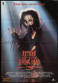 3f1099 RETURN OF THE LIVING DEAD 3 int'l 26x38 1sh 1993 Melinda Mindy Clarke as wacky, sexy zombie!
