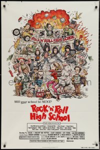 3f1100 ROCK 'N' ROLL HIGH SCHOOL 1sh 1979 artwork of the The Ramones by William Stout!