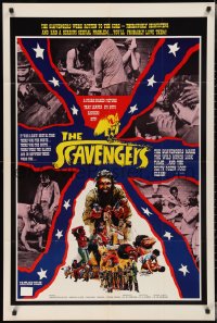 3f1107 SCAVENGERS 1sh 1968 four people try to get naked girl off saloon bar!