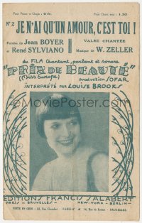 3f0490 PRIX DE BEAUTE French sheet music 1930 Louise Brooks, Je n'ai qu'un amour, c'est toi!