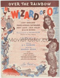 3f0493 WIZARD OF OZ sheet music 1939 Over the Rainbow, most classic song from the movie!