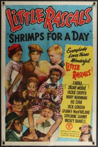 3f1116 SHRIMPS FOR A DAY 1sh R1952 Dickie Moore, Joe Cobb, Farina, Jackie Cooper, Our Gang kids!