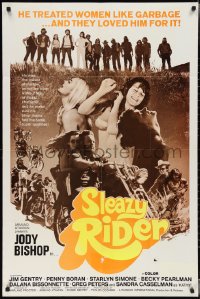3f1119 SLEAZY RIDER 1sh 1976 women treated like garbage, sexy montage, wacky Easy Rider rip-off!