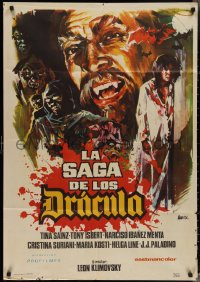 3f0518 DRACULA SAGA Spanish 1972 wild bloody horror artwork by Hermida!