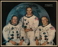 3f0035 APOLLO 11 16x20 poster 1969 Armstrong Aldrin, Collins, NASA moon landing, facsimile signed!