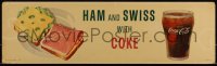 3f0041 COCA-COLA 7x24 advertising poster 1951 great image of ham and Swiss sandwich + Coke!