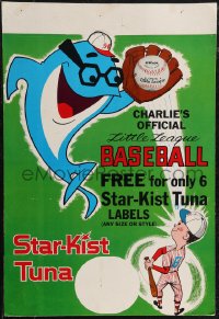 3f0045 STARKIST 17x25 advertising poster 1960s Little League baseball, featuring Charlie the Tuna!