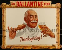 3f0022 P. BALLANTINE & SONS BREWING CO. standee 1948 art of a man with a turkey leg and a beer!