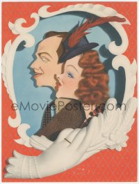 3f0470 THIRD FINGER LEFT HAND trade ad 1940 Kapralik art of newlyweds Myrna Loy & Melvyn Douglas!