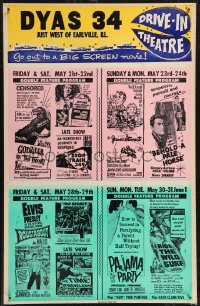 3f0225 DYAS 34 local theater WC May-June 1965 Godzilla vs The Thing, Ride the Wild Surf, Roustabout!