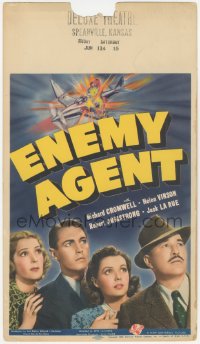 3f0459 ENEMY AGENT mini WC 1940 Armstrong, Vinson, Biberman, Cromwell, Universal spy thriller, rare!