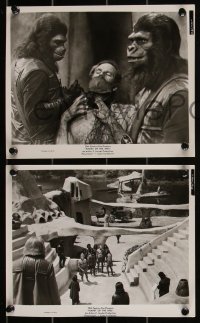 3f1523 PLANET OF THE APES 3 8x10 stills 1968 Charlton Heston captured & in spaceship crash!