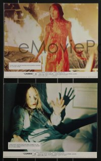 3f1333 CARRIE 7 color English FOH LCs 1977 Stephen King, Sissy Spacek & crazy mother Piper Laurie!