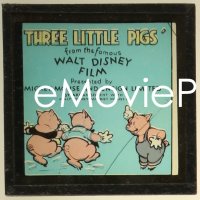 3f1308 THREE LITTLE PIGS 24 English glass slides 1933 Walt Disney, w/ the original box, rare!