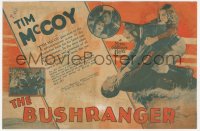 3f1227 BUSHRANGER herald 1928 great image of masked cowboy Tim McCoy with two guns, ultra rare!