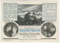 3f1249 RUGGED WATER herald 1925 Wallace Beery & Lois Wilson in a story packed w/heroic action, rare!