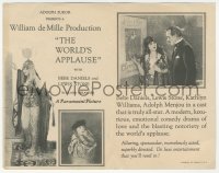 3f1258 WORLD'S APPLAUSE herald 1923 Broadway actress Bebe Daniels, Lewis Stone, ultra rare!