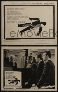 3f0803 ANATOMY OF A MURDER 8 LCs 1959 Otto Preminger, classic Saul Bass dead body tc silhouette art!