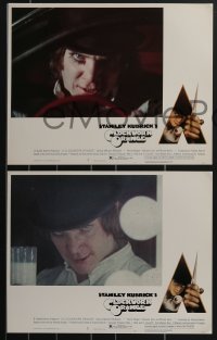 3f0814 CLOCKWORK ORANGE 8 LCs 1972 Malcolm McDowell in Stanley Kubrick ultra-violence classic!