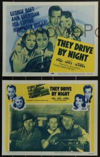 3f0842 THEY DRIVE BY NIGHT 8 LCs R1956 Humphrey Bogart, George Raft, Ann Sheridan, Ida Lupino