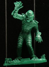3f0121 UNIVERSAL STUDIOS MONSTERS 5 bootleg Marx toy figuress 1980s Mummy & more, dark green!