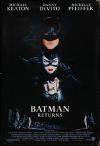 3g0694 BATMAN RETURNS 1sh 1992 Michael Keaton, Danny DeVito, Michelle Pfeiffer, Tim Burton!