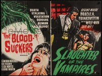 3g0136 ISLAND OF THE DOOMED/CURSE OF THE BLOOD-GHOULS British quad 1960 different horror art!