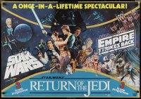 3g0142 STAR WARS TRILOGY British quad 1983 Empire Strikes Back, Return of the Jedi!