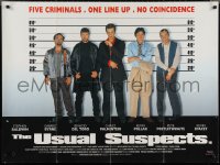3g0146 USUAL SUSPECTS DS British quad 1995 Kevin Spacey with watch, Baldwin, Byrne, Palminteri!