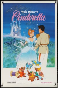 3g0718 CINDERELLA 1sh R1981 Walt Disney classic romantic cartoon, image of prince & mice!