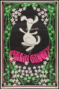 3g0466 FEELIN' GROOVY 23x35 commercial poster 1969 dancing dog who looks suspiciously like Snoopy!