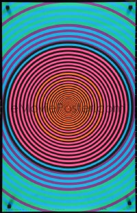 3g0479 TORNADO 22x34 commercial poster 1971 black light concentric circle art by LeRoy Olson!