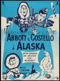 3g0042 LOST IN ALASKA Danish 1953 Bud Abbott & Lou Costello falling through crevasse by K. Wenzel!