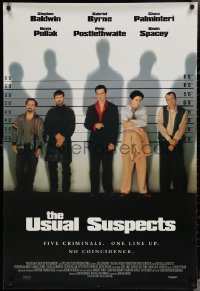 3g0123 USUAL SUSPECTS English 1sh 1995 Kevin Spacey covering watch, Baldwin, Byrne, Palminteri, Singer