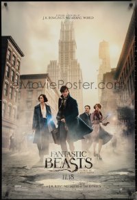 3g0757 FANTASTIC BEASTS & WHERE TO FIND THEM teaser DS 1sh 2016 Yates, J.K. Rowling, Ezra Miller!