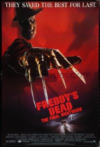 3g0763 FREDDY'S DEAD 1sh 1991 great art of Robert Englund as Freddy Krueger!