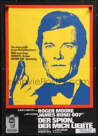 3g0004 SPY WHO LOVED ME German 16x23 1977 Roger Moore as James Bond, Bach, Seiko, yellow style!
