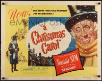 3g0535 CHRISTMAS CAROL style B 1/2sh 1951 Dickens holiday classic, Alastair Sim as Scrooge!