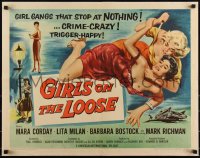 3g0551 GIRLS ON THE LOOSE 1/2sh 1958 classic catfight art of girls in gangs who stop at nothing!