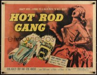 3g0556 HOT ROD GANG 1/2sh 1958 fast cars, kids, classic art of teens in dragsters & dancing girl!