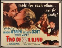 3g0581 TWO OF A KIND 1/2sh 1951 great image of sexy Lizabeth Scott & Edmond O'Brien, noir!