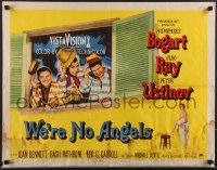 3g0586 WE'RE NO ANGELS style A 1/2sh 1955 Humphrey Bogart, Aldo Ray & Ustinov tipping their hats!