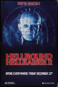 3g0800 HELLBOUND: HELLRAISER II teaser 1sh 1988 Clive Barker, close-up of Pinhead, he's back!