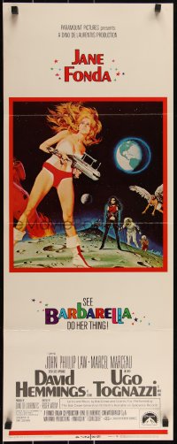 3g0596 BARBARELLA insert 1968 sexiest sci-fi art of Jane Fonda by Robert McGinnis, Roger Vadim!