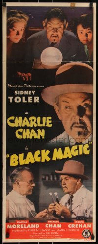 3g0606 CHARLIE CHAN IN BLACK MAGIC insert 1944 images of Sidney Toler in the title role, ultra rare!