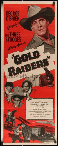3g0620 GOLD RAIDERS insert 1951 Three Stooges, Moe Howard, Larry Fine, & Shemp Howard!