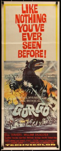 3g0622 GORGO insert 1961 great artwork of giant monster terrorizing London by Joseph Smith!