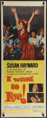 3g0626 I WANT TO LIVE insert 1958 Susan Hayward as Barbara Graham, a party girl convicted of murder!