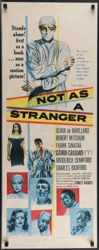 3g0637 NOT AS A STRANGER insert 1955 doctor Robert Mitchum, Olivia De Havilland, Frank Sinatra